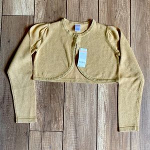 NEW Gymboree Gold Shrug Sweater, Size L (10-12).